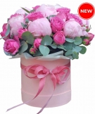 Peonies & Roses box arrangement