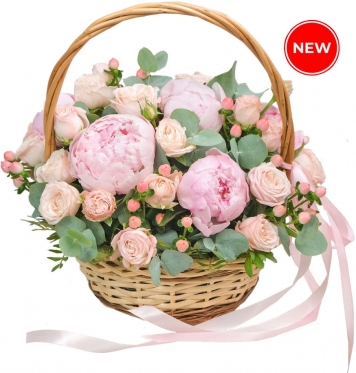Peonies & Roses Basket
