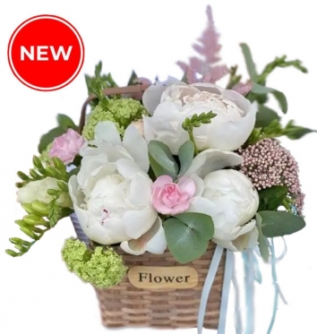 Spring Peonies Basket