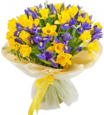 Narcissus & Irises bouquet, 5 options, from
