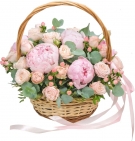 Peonies & Roses Basket