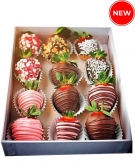 Strawberries glazed with chocolate, 12 pieces