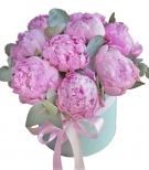 9 Peonies at a Hat Box