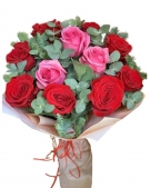 Pink in Red. Bouquets from 11 to 51