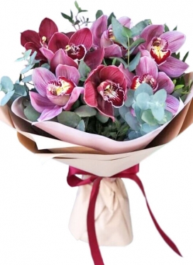 Red & Pink Orchids Bouquet - 6 sizes