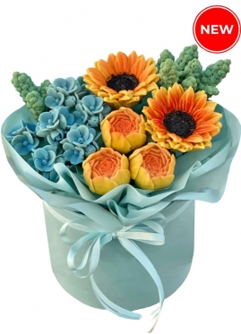 Chocolate Sunflowers & Hydrangea, 3 sizes
