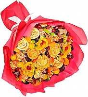 Букет с розами из сухофруктов image 1